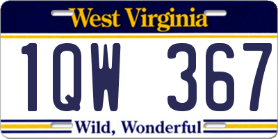 WV license plate 1QW367