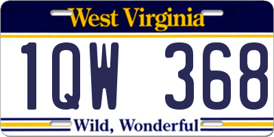 WV license plate 1QW368