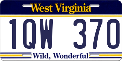 WV license plate 1QW370