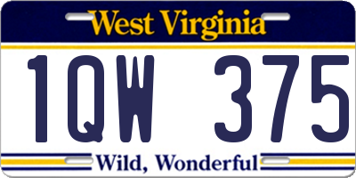 WV license plate 1QW375