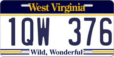WV license plate 1QW376