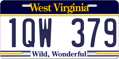 WV license plate 1QW379