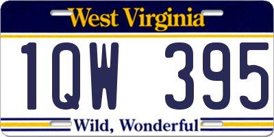 WV license plate 1QW395
