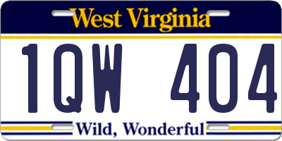 WV license plate 1QW404