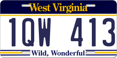 WV license plate 1QW413