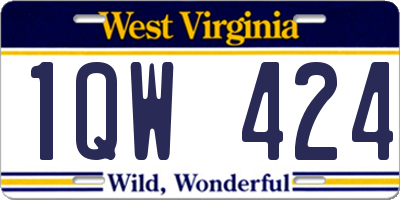 WV license plate 1QW424