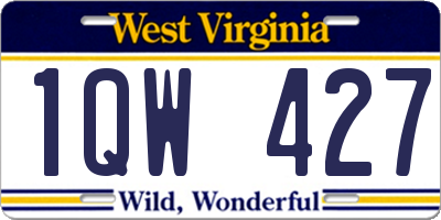 WV license plate 1QW427