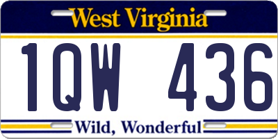 WV license plate 1QW436
