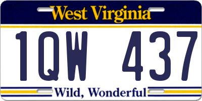 WV license plate 1QW437