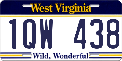 WV license plate 1QW438