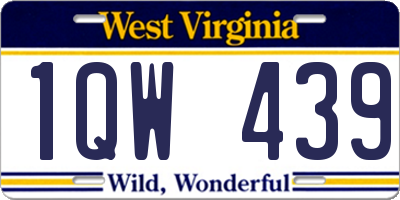 WV license plate 1QW439