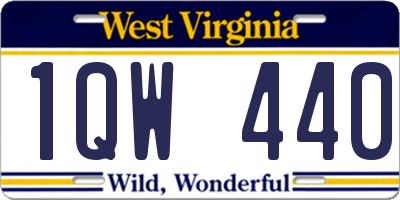 WV license plate 1QW440