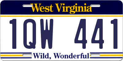 WV license plate 1QW441