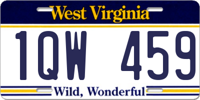 WV license plate 1QW459