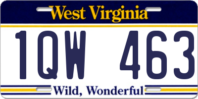 WV license plate 1QW463