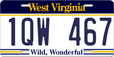 WV license plate 1QW467