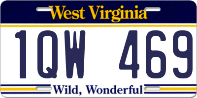 WV license plate 1QW469