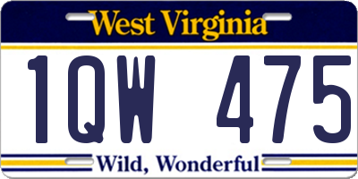 WV license plate 1QW475
