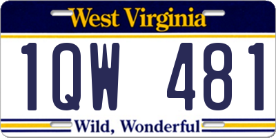 WV license plate 1QW481