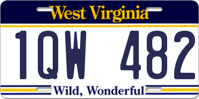 WV license plate 1QW482