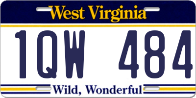 WV license plate 1QW484