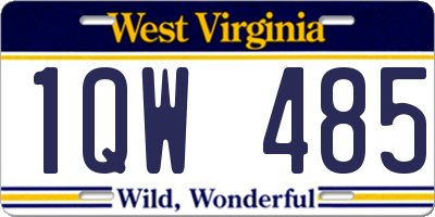 WV license plate 1QW485
