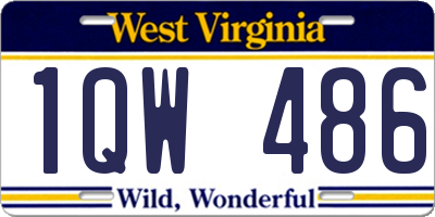 WV license plate 1QW486