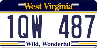 WV license plate 1QW487