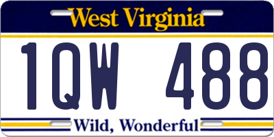 WV license plate 1QW488