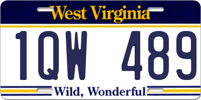 WV license plate 1QW489