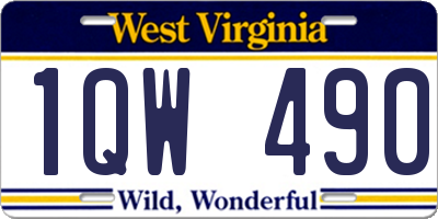 WV license plate 1QW490