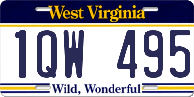 WV license plate 1QW495