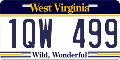 WV license plate 1QW499
