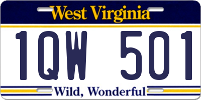WV license plate 1QW501