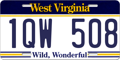 WV license plate 1QW508