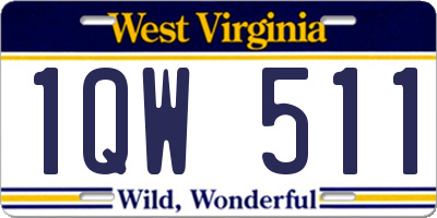 WV license plate 1QW511