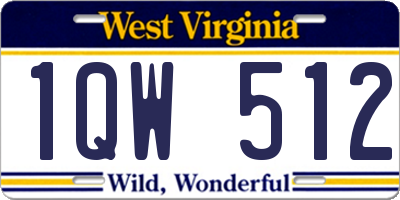 WV license plate 1QW512