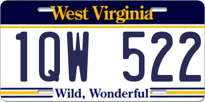WV license plate 1QW522