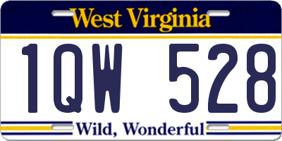 WV license plate 1QW528