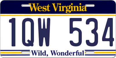 WV license plate 1QW534