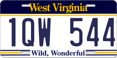 WV license plate 1QW544