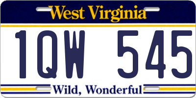WV license plate 1QW545