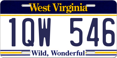 WV license plate 1QW546
