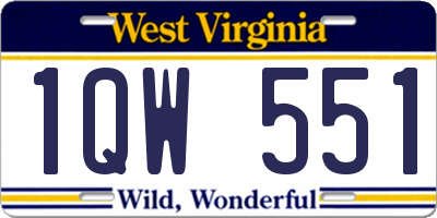 WV license plate 1QW551