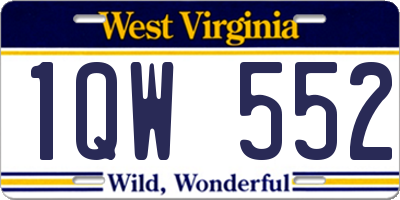 WV license plate 1QW552