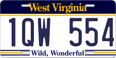 WV license plate 1QW554