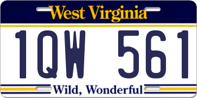 WV license plate 1QW561