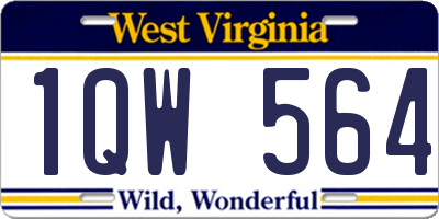 WV license plate 1QW564