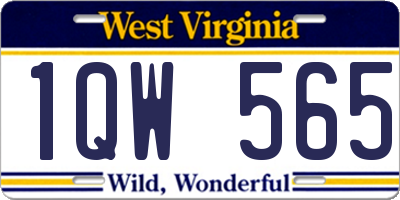 WV license plate 1QW565