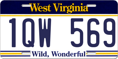 WV license plate 1QW569